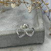 Silver Heart Studs Earrings Secret Halo 