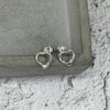 Silver Heart Studs Earrings Secret Halo 