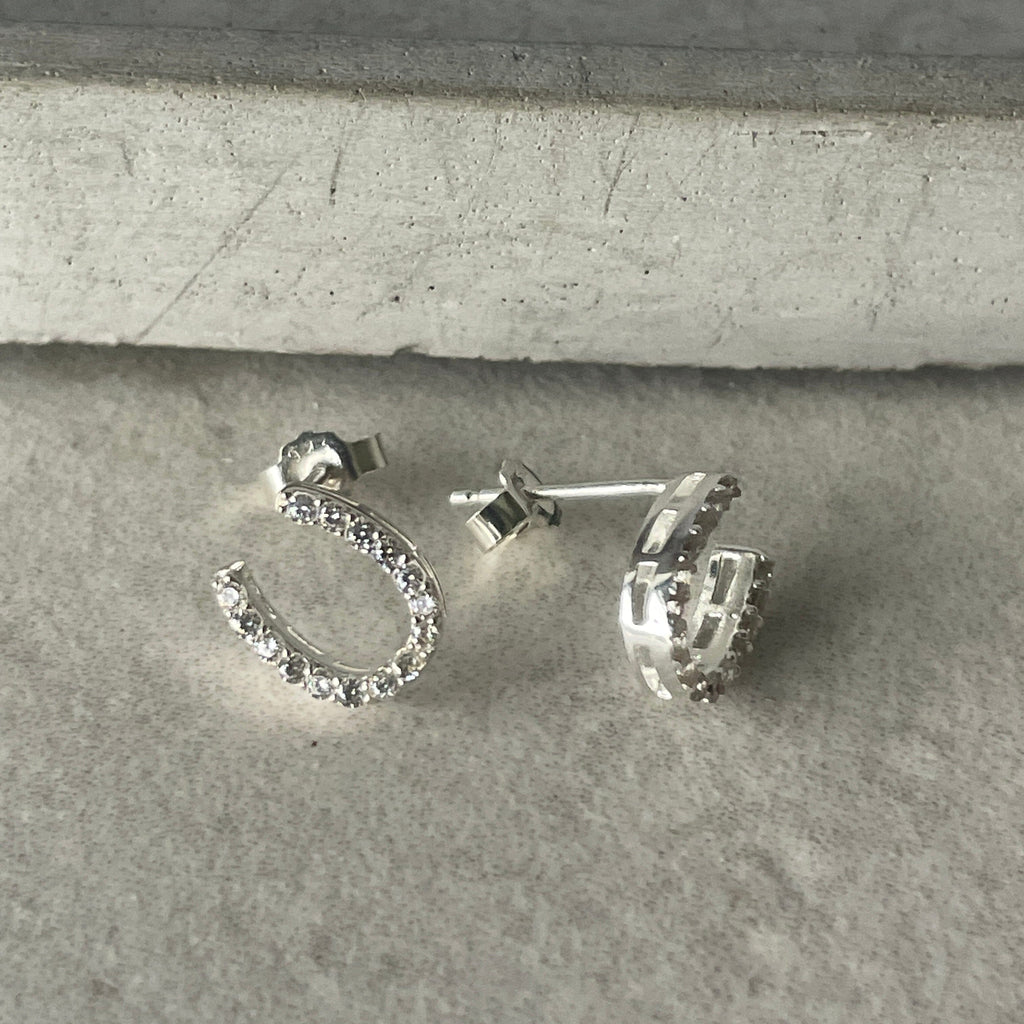 Silver Horseshoe Stud Earrings Earrings Secret Halo 