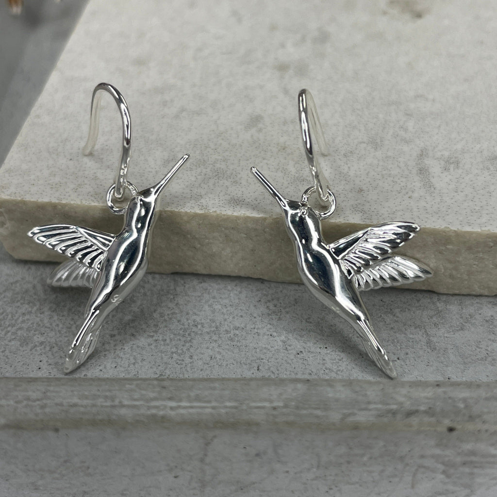 Silver Hummingbird Earrings Earrings Secret Halo 