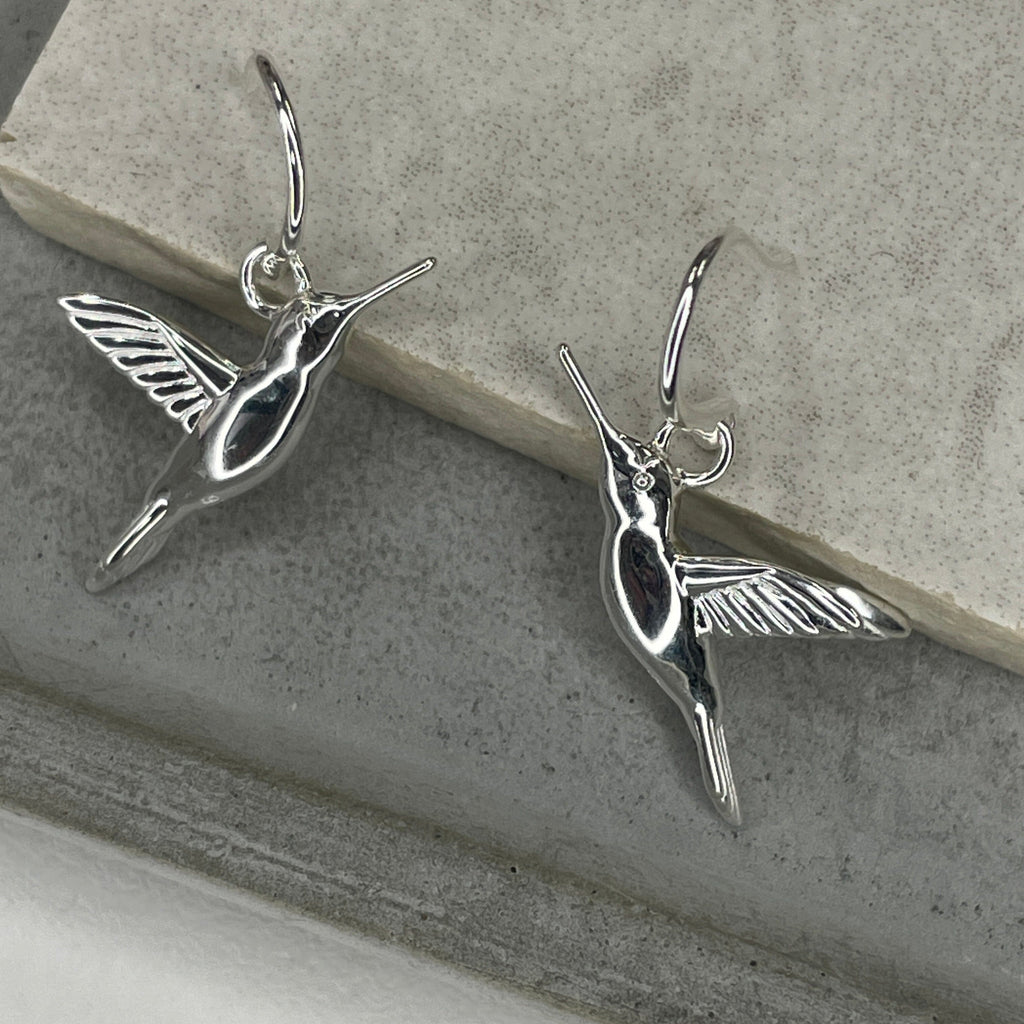 Silver Hummingbird Earrings Earrings Secret Halo 