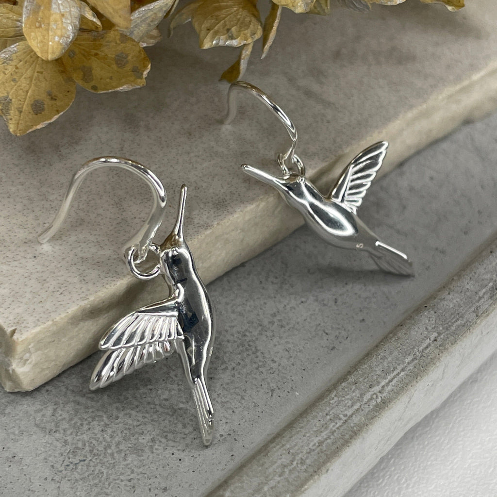 Silver Hummingbird Earrings Earrings Secret Halo 