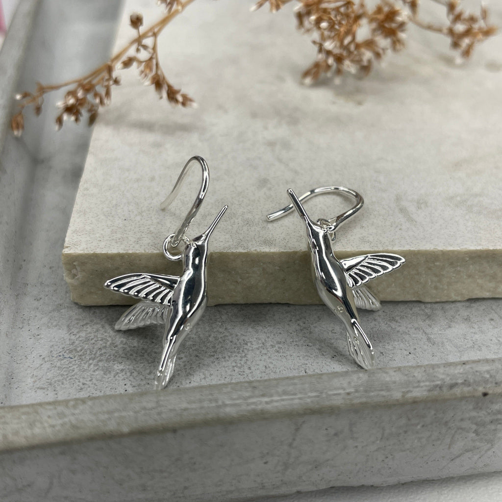 Silver Hummingbird Earrings Earrings Secret Halo 