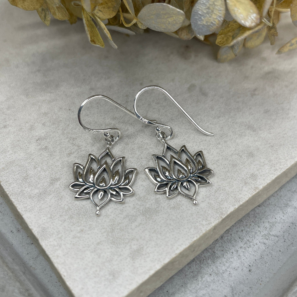 Silver Lotus Earrings Earrings Secret Halo 