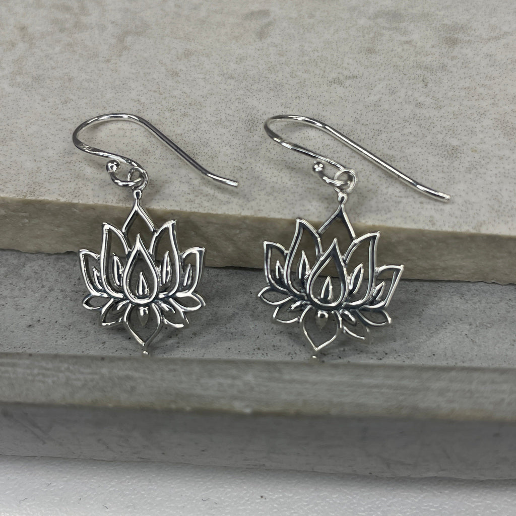 Silver Lotus Earrings Earrings Secret Halo 