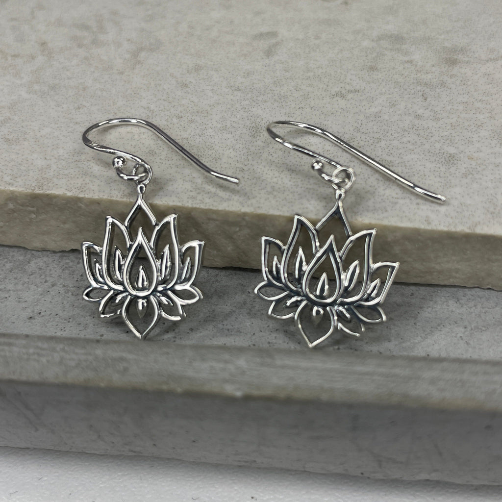 Silver Lotus Earrings Earrings Secret Halo 