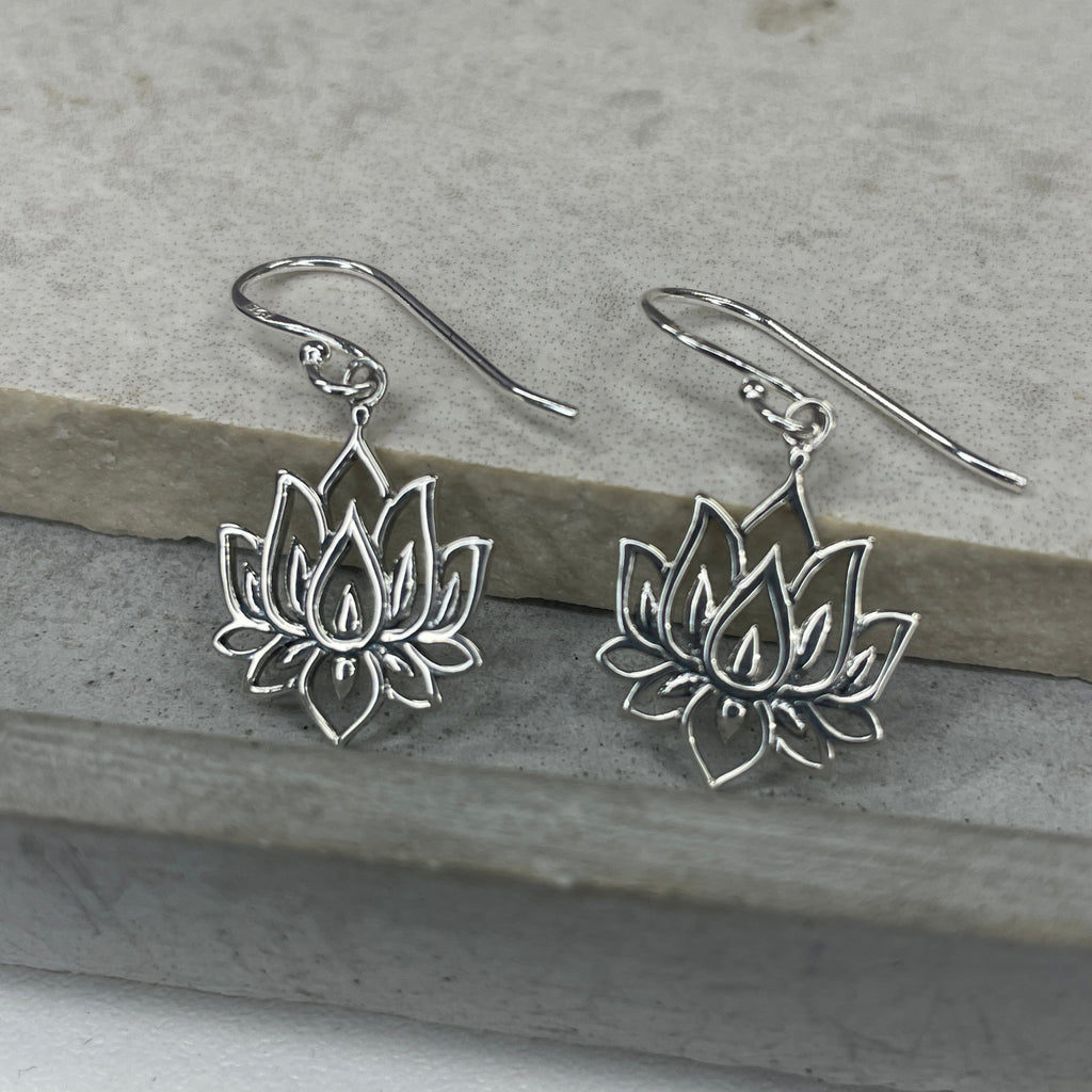 Silver Lotus Earrings Earrings Secret Halo 