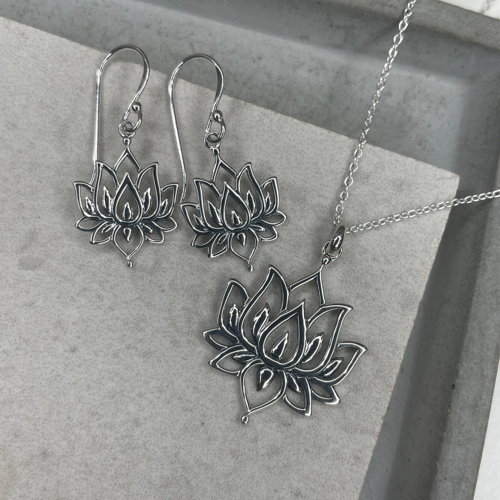 Silver Lotus Necklace Necklaces & Pendants Secret Halo 