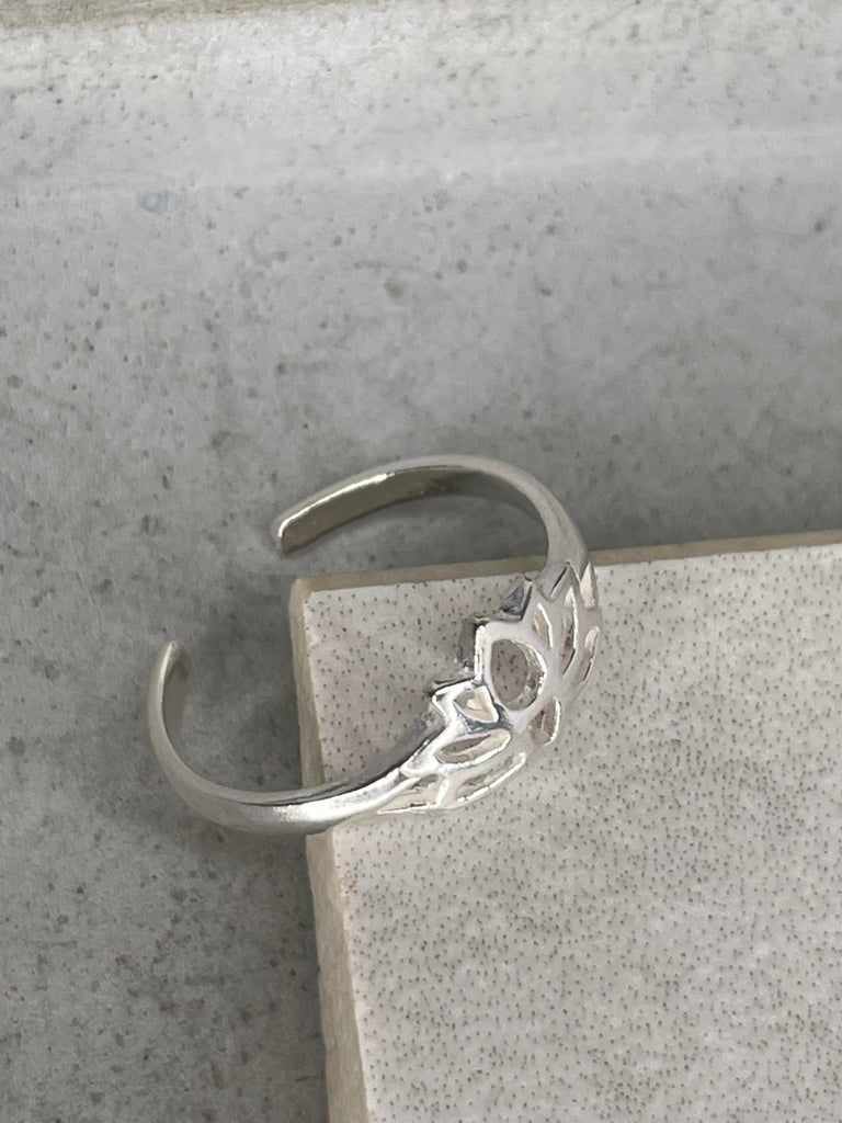 Silver Lotus Toe Ring Toe Rings Secret Halo 