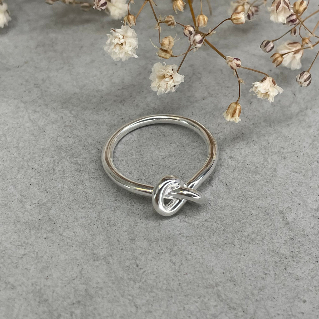 Silver Love Knot Ring Rings Secret Halo 