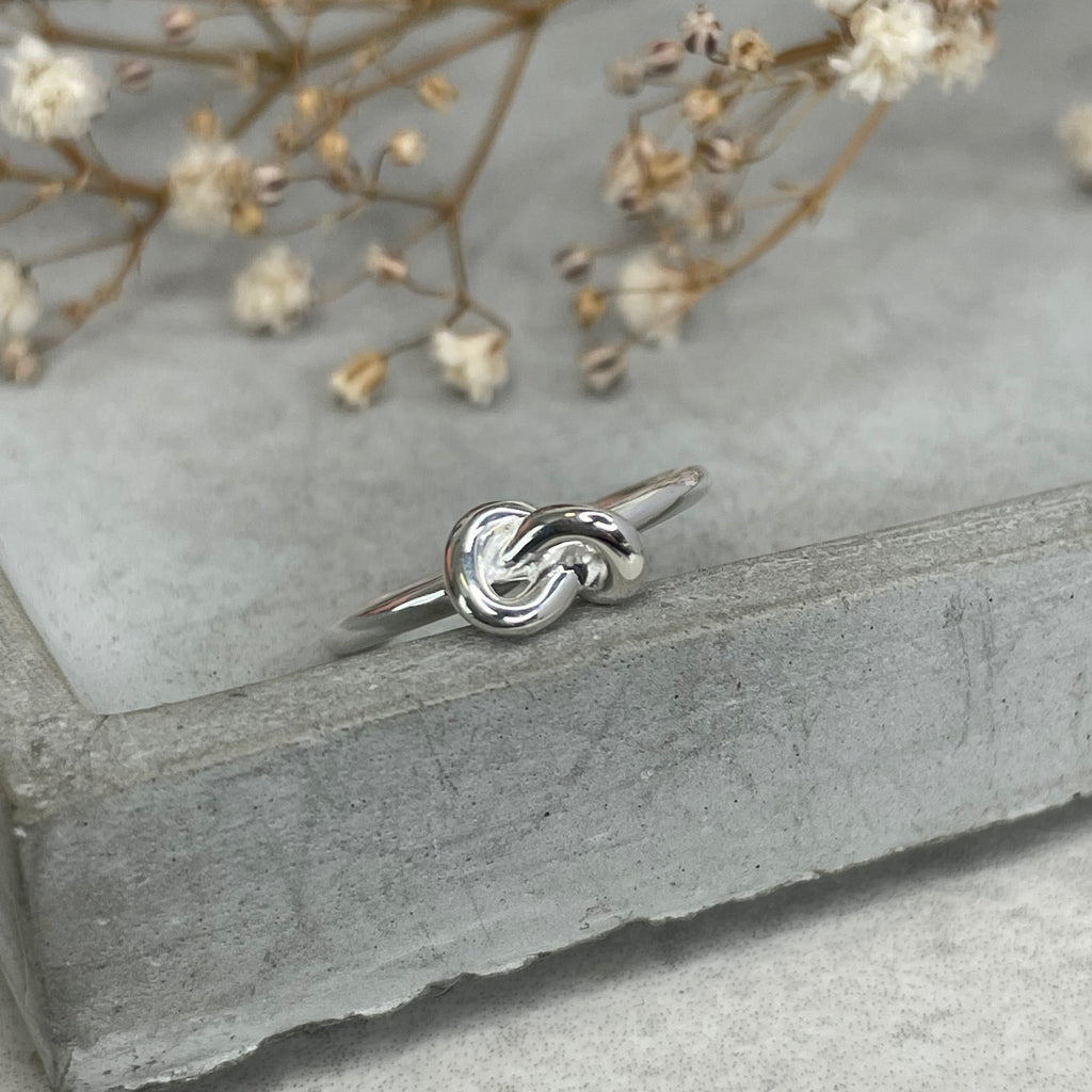 Silver Love Knot Ring Rings Secret Halo 