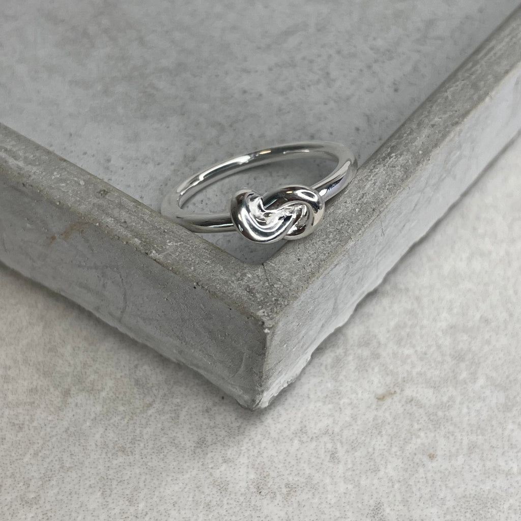 Silver Love Knot Ring Rings Secret Halo Large 