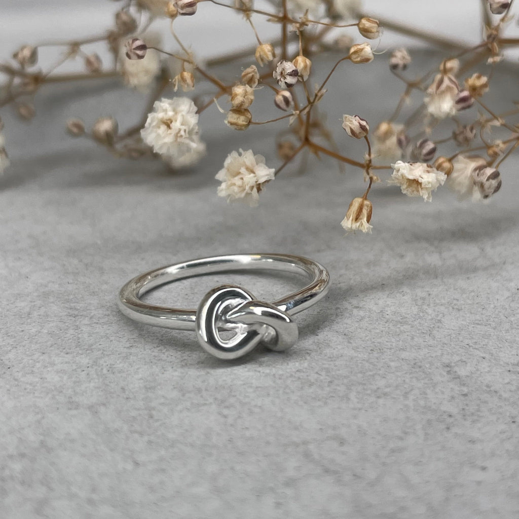 Silver Love Knot Ring Rings Secret Halo XS 