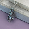 Silver Stag Beetle Necklace Necklaces & Pendants Secret Halo 