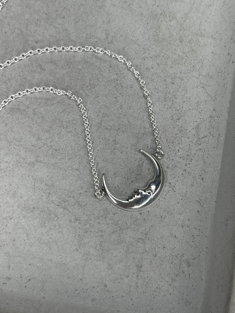 Sleepy Crescent Moon Necklace Necklaces & Pendants Secret Halo 