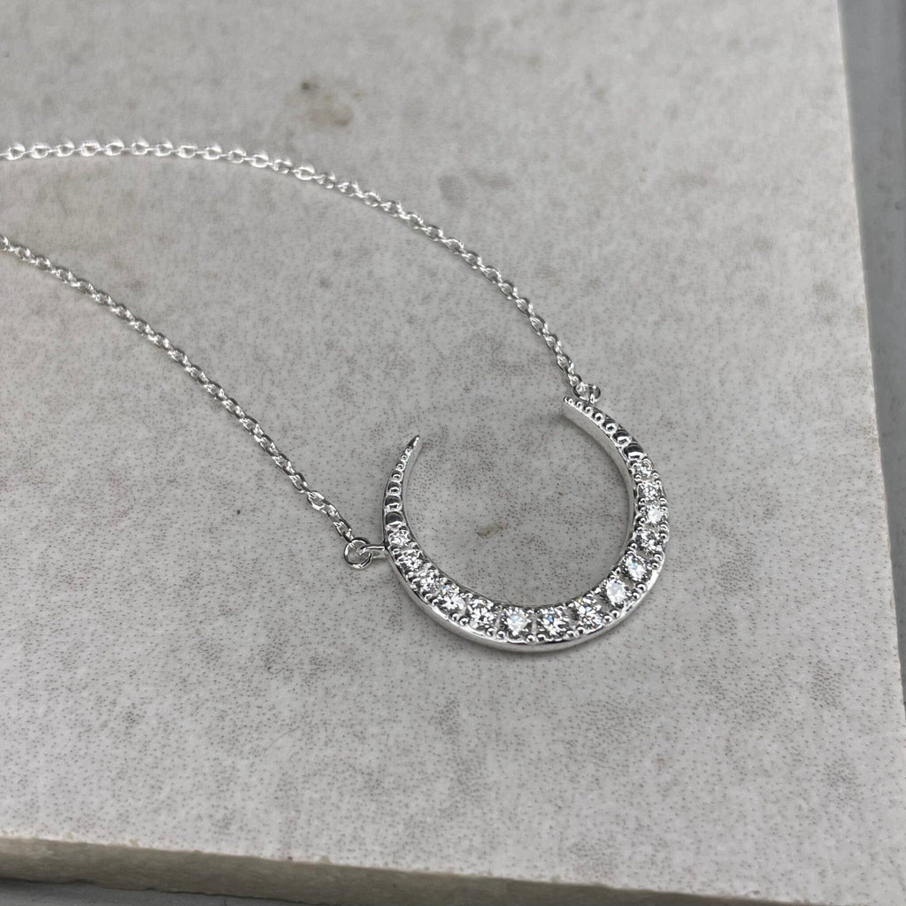 Sparkly Crescent Moon Necklace Necklaces & Pendants Secret Halo 