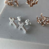 Sparkly Cross Studs Earrings Secret Halo 