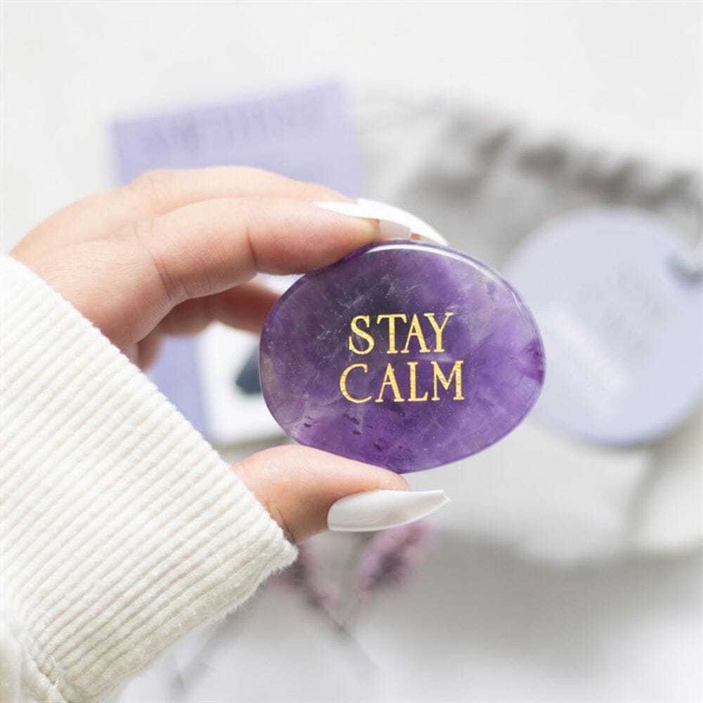 Stay Calm Amethyst Crystal Palm Stone Crystals Secret Halo 