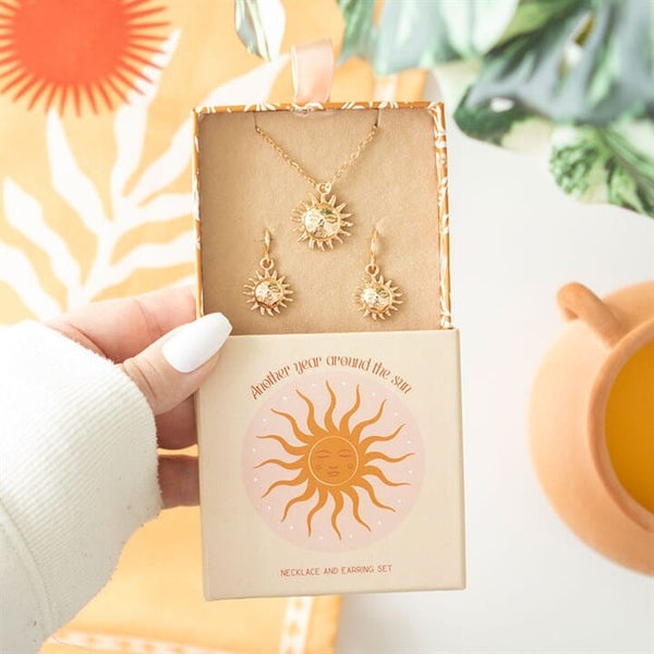 Sun Earring and Necklace Set Necklaces & Pendants Secret Halo 