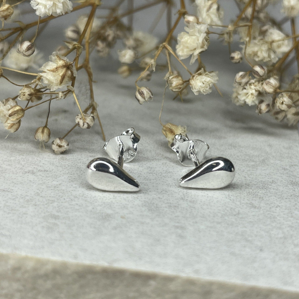 Teardrop Silver Studs Earrings Secret Halo 