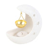 White Crescent Moon Hanging Oil Burner with Gold Dish Home Fragrance Secret Halo 