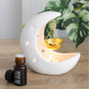 White Crescent Moon Hanging Oil Burner with Gold Dish Home Fragrance Secret Halo 