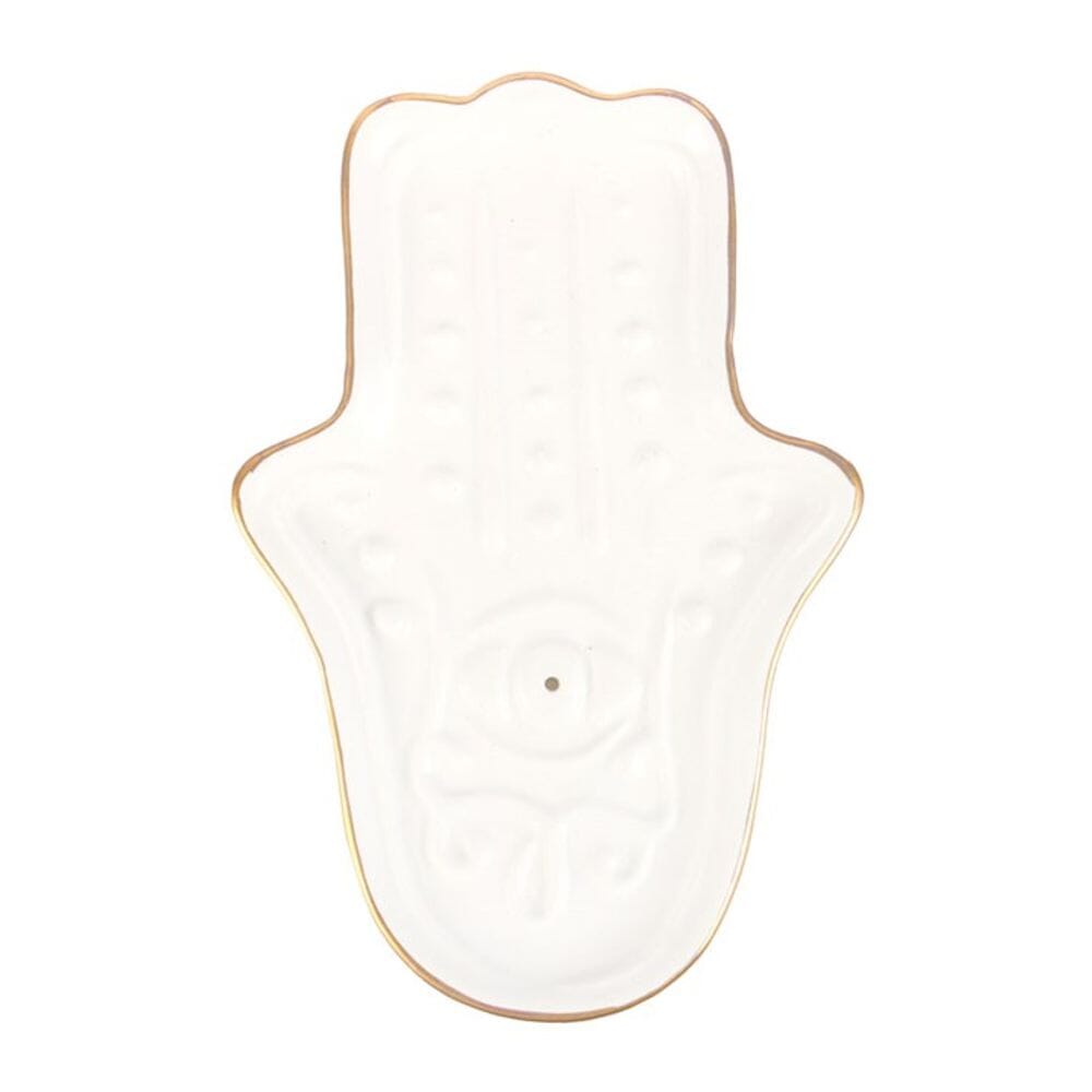 White Hamsa Hand Incense Stick Holder Incense Burners Secret Halo 