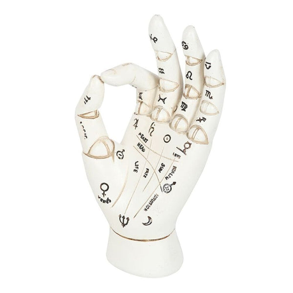 White Palmistry Hand Ornament Decor Secret Halo 