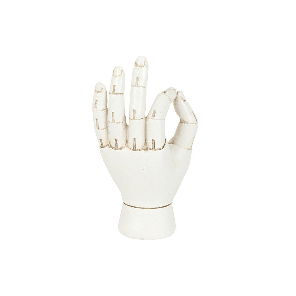 White Palmistry Hand Ornament Decor Secret Halo 