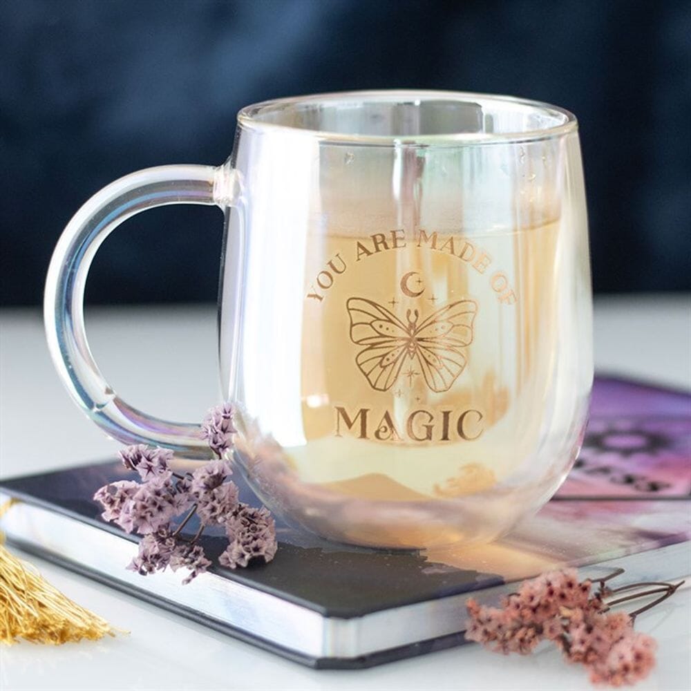 You Are Made of Magic Iridescent Double Walled Glass Mug Mugs Secret Halo 