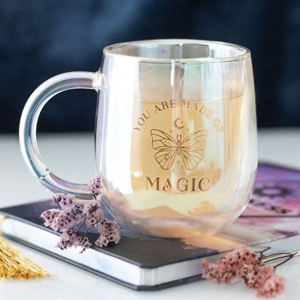 You Are Made of Magic Iridescent Double Walled Glass Mug Mugs Secret Halo 