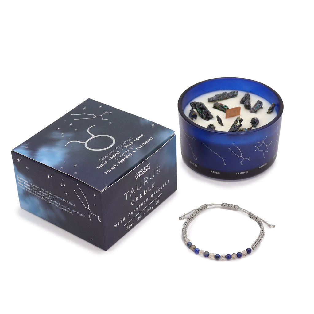 Zodiac Candle with Crystal Bracelet Candles Secret Halo 