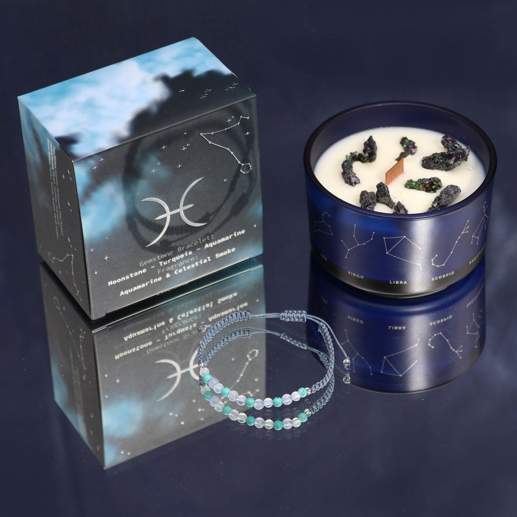 Zodiac Candle with Crystal Bracelet Candles Secret Halo 