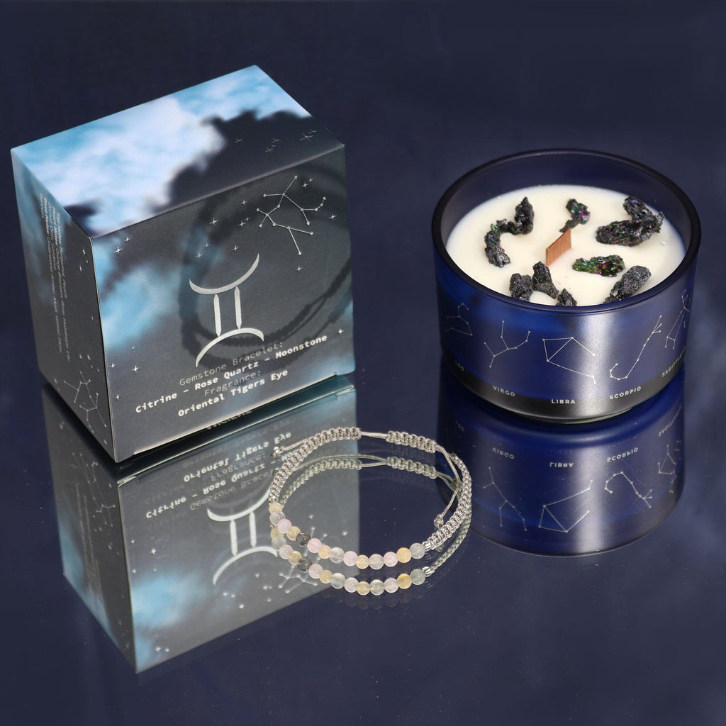 Zodiac Candle with Crystal Bracelet Candles Secret Halo 