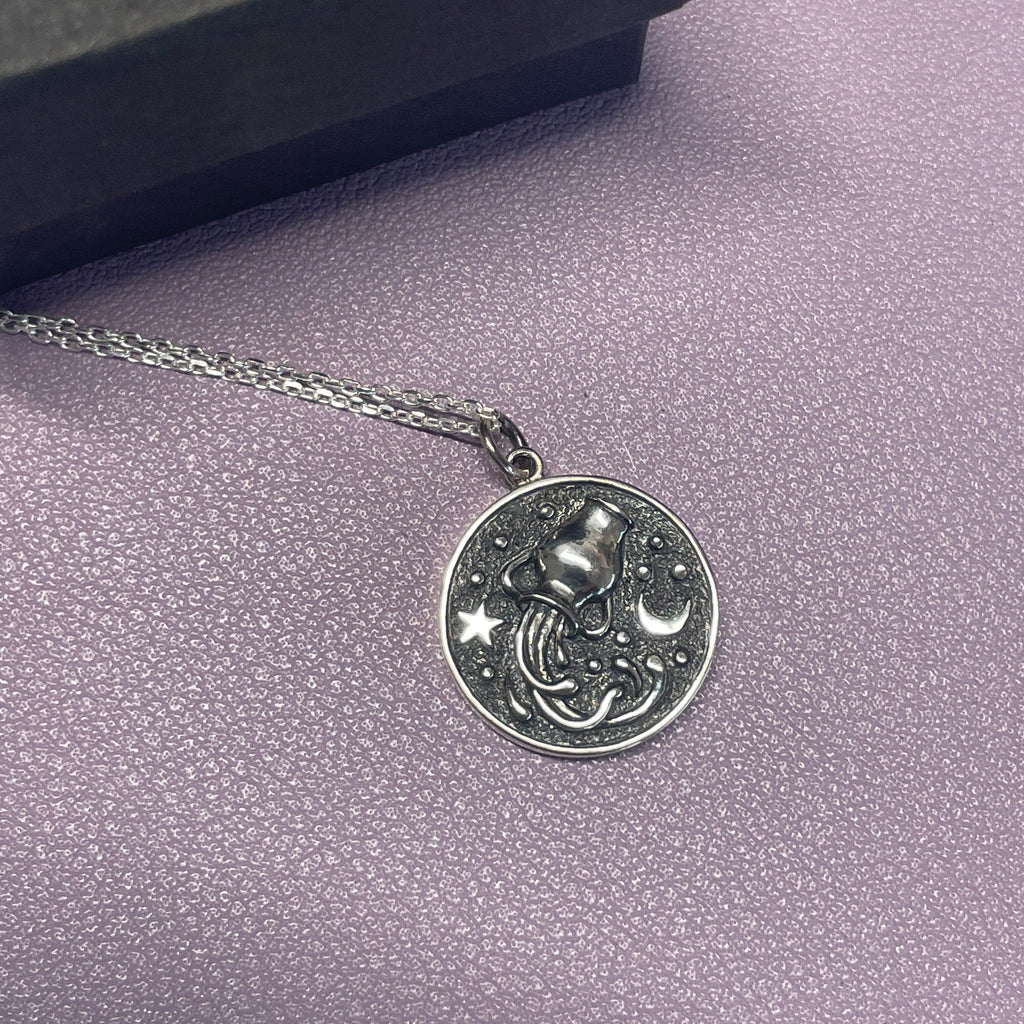 Zodiac Coin Necklace - Aquarius Necklaces & Pendants Secret Halo 