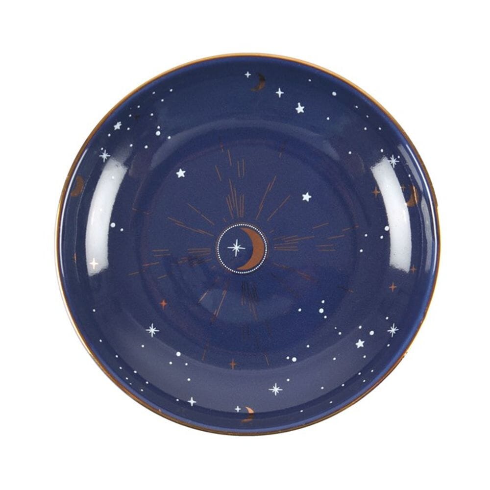 10.5cm Ceramic Blue Crescent Moon Trinket Dish Jewellery Storage N/A 
