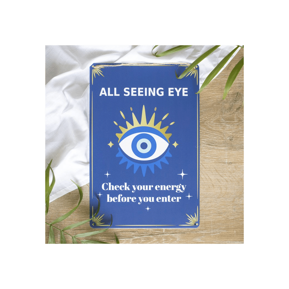 30cm All Seeing Eye Metal Hanging Sign Decor Secret Halo 
