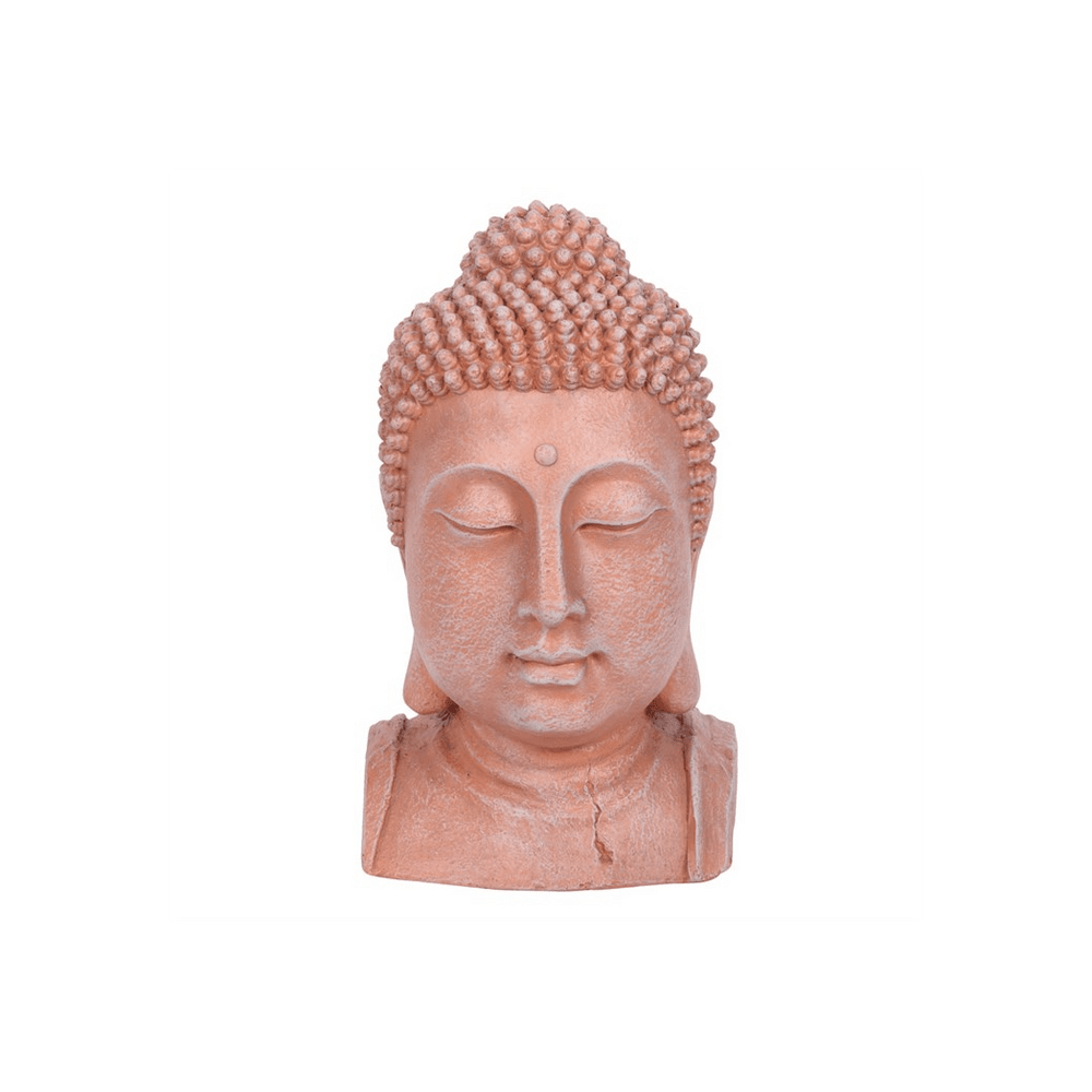 41cm Terracotta Effect Buddha Head Ornament Ornaments N/A 