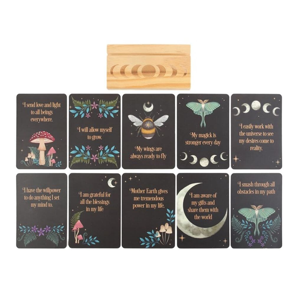 Affirmation Cards with Wooden Stand Gifts Secret Halo 