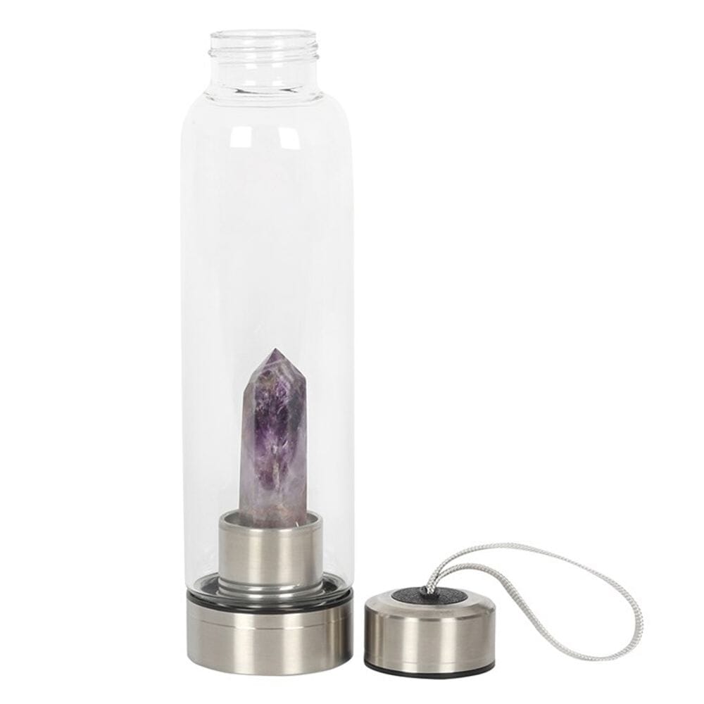 Amethyst Calming Glass Water Bottle Crystals Secret Halo 