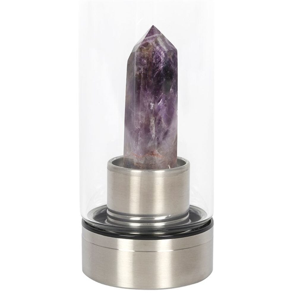 Amethyst Calming Glass Water Bottle Crystals Secret Halo 