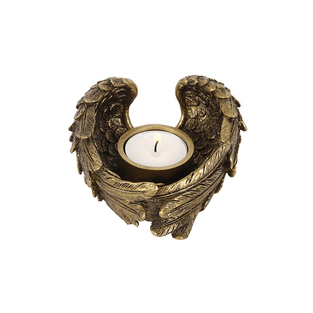 Antique Gold Angel Wing Tealight Candle Holder Candle Holders N/A 