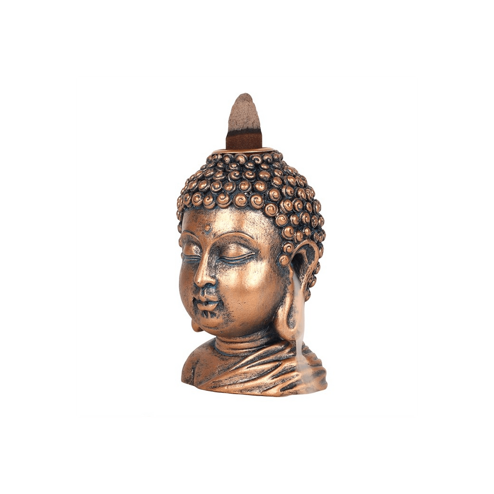 Bronze Buddha Head Backflow Incense Burner N/A 