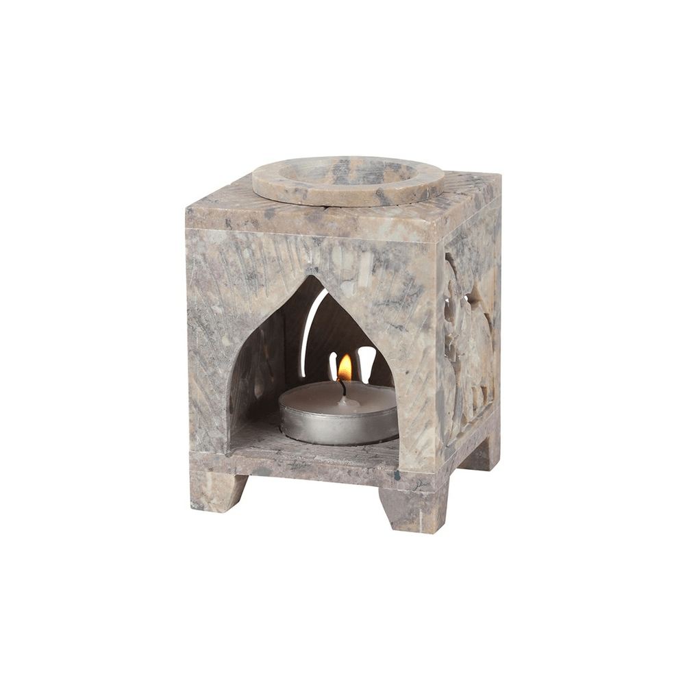 Carved Elephant Soapstone Oil Burner Candles N/A 