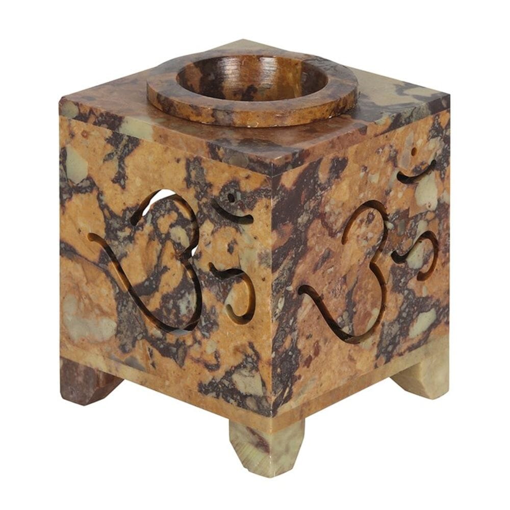 Carved Om Symbol Soapstone Oil Burner Candles N/A 