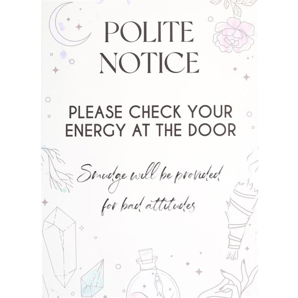 Check Your Energy at the Door Metal Hanging Sign Decor Secret Halo 