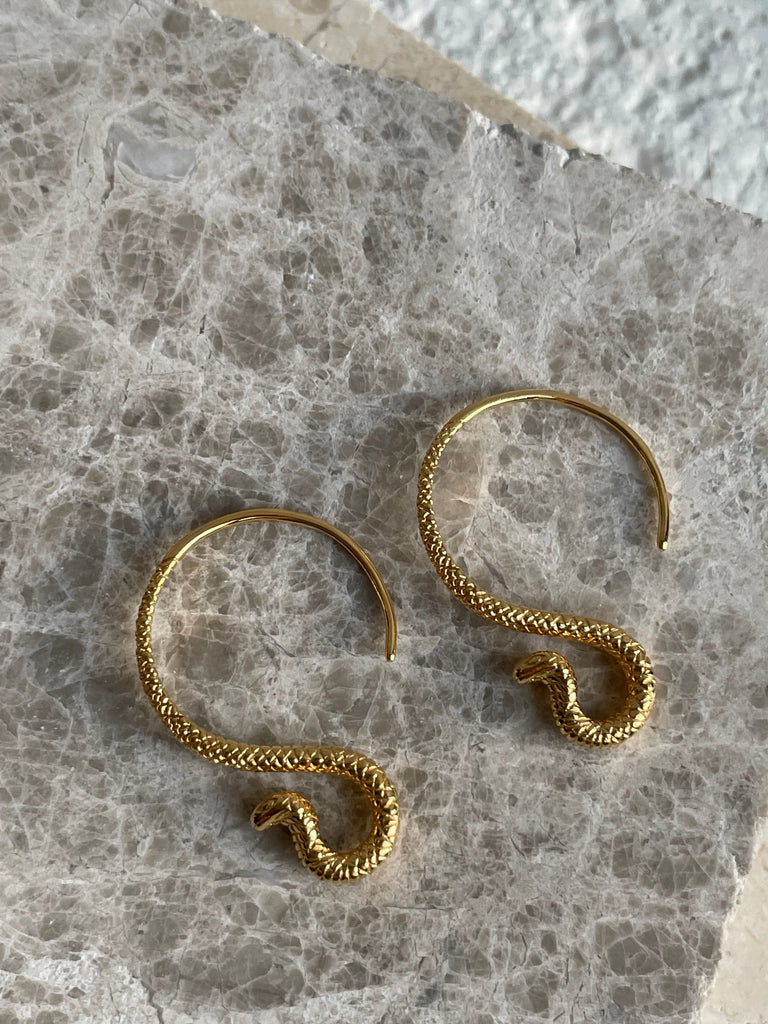 Cobra Hoop Earrings - Gold Earrings Secret Halo 