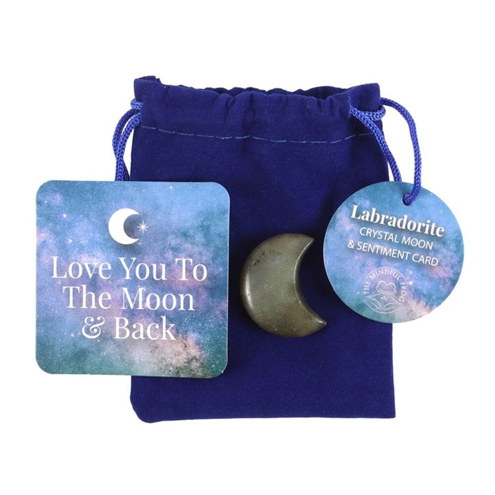 Love You to the Moon Labradorite Crystal Moon in a Bag Crystals Secret Halo 