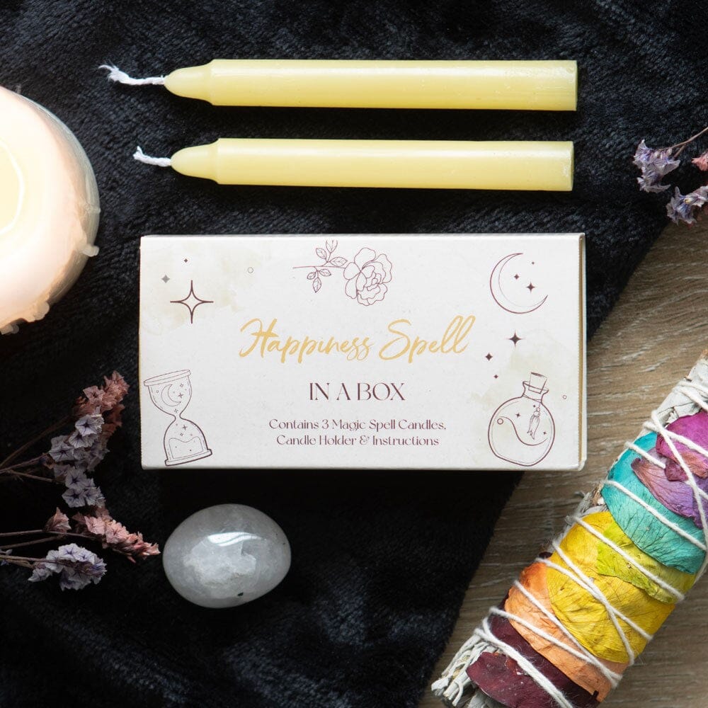 Magic Happiness Spell in a Box Candles Secret Halo 