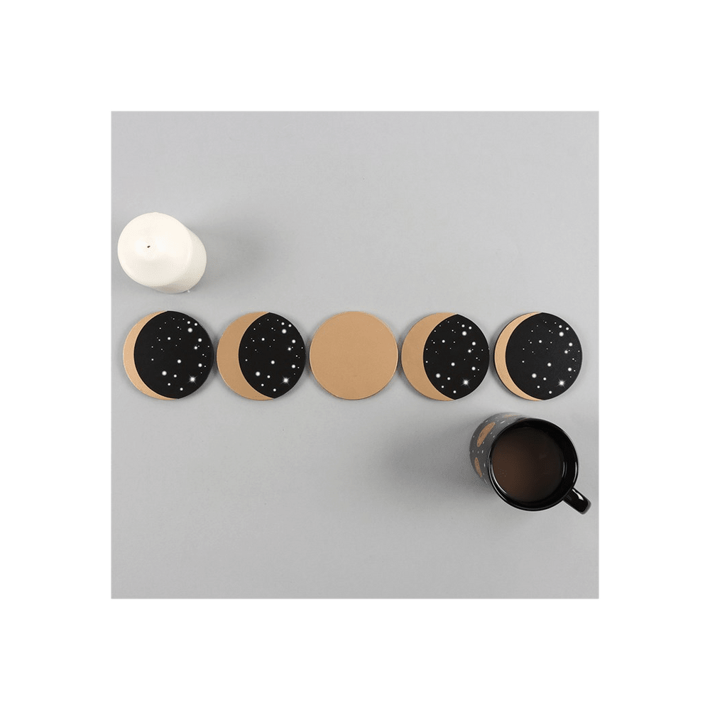 Moon Phases 5-Piece Coaster Set Coasters N/A 